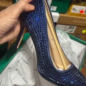 Lauren Lorraine Blue Mosaic Heels